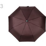 Dámský skládací vystřelovací deštník s puntíky hnědý – Zboží Mobilmania