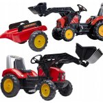 FALK Šlapací traktor Supercharger s nakladačem a vlečkou červený – Sleviste.cz