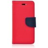 Pouzdro a kryt na mobilní telefon Nokia Fancy Diary Nokia 230, červená/modré
