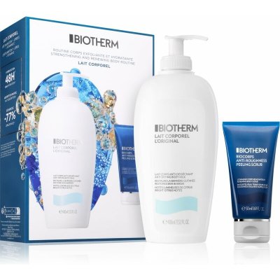 Biotherm Lait Corporel Biotherm Lait Corporel hydratační tělové mléko 400 ml + Biotherm Biocorps tělo ý peeling 50 ml kosmetická sada – Sleviste.cz