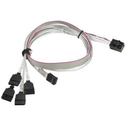 SUPERMICRO Internal MiniSAS HD (SFF-8643) to 4x SATA 50/50cm Cable with sideband – Zboží Mobilmania