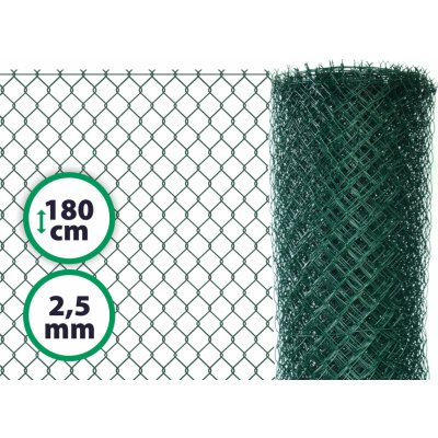 Poplastované pletivo STANDART s ND výška 175 cm, drát 2,5 mm, oko 55x55 mm, PVC, zelené – Zboží Mobilmania