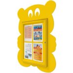 PROCITY Venkovní vitrína Medvídek 4 x A4, žlutá – Zboží Živě