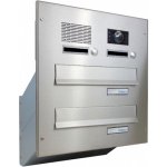 2x poštovní schránka D-042 k zazdění do sloupku + čelní deska s 2x zvonkem a kamerou ABB - NEREZ / šedá – Hledejceny.cz