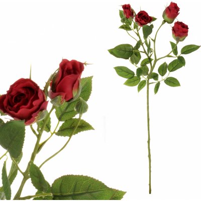 Autronic Růže, barva červená Květina umělá KT7800-RED – Zboží Mobilmania