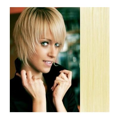Clip in ofina REMY 100% lidské vlasy NEJSVĚTLEJŠÍ BLOND – Zboží Dáma