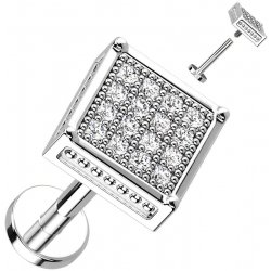 Šperky4U piercing do brady se zirkony LB1116ST-1206