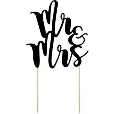 Svatební party Mr & Mrs - Dekorace na dort 25,5 cm – Zboží Mobilmania
