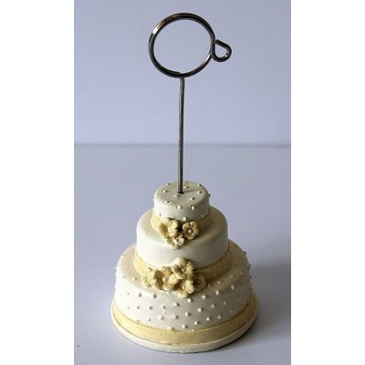 Stojánek na jmenovky polyrezin - svatební dort krémový – Zboží Dáma