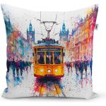 Sablio Polštář Žlutá tramvaj Paint 50x50 – Sleviste.cz
