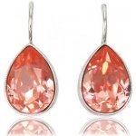 Swarovski Elements Pear Stříbrné náušnice visací oranžovo-růžové slzičky, kapky 31242.3 – Hledejceny.cz