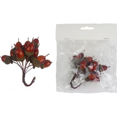 MOREX, s.r.o. Dekorace žaludy na drátku 12 ks – Zboží Mobilmania