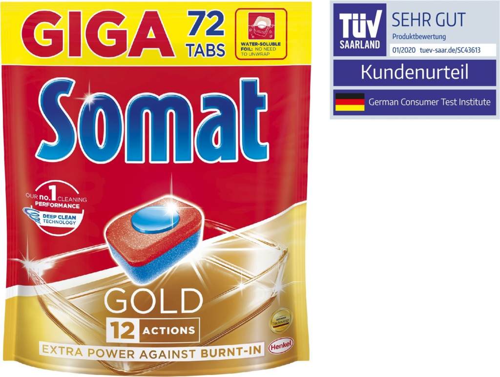 Somat Gold tablety do myčky 72ks od 390 Kč - Heureka.cz