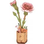 ROBOTIME Rowood 3D dřevěné puzzle Růžové karafiáty 124 ks – Zbozi.Blesk.cz