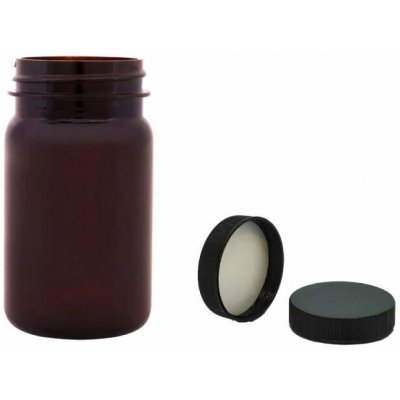 Pilulka Plastová lahvička hnědá s černým víčkem 100 ml – Zboží Dáma