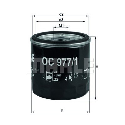 Olejový filtr MAHLE ORIGINAL OC 977/1 (OC977/1) – Hledejceny.cz