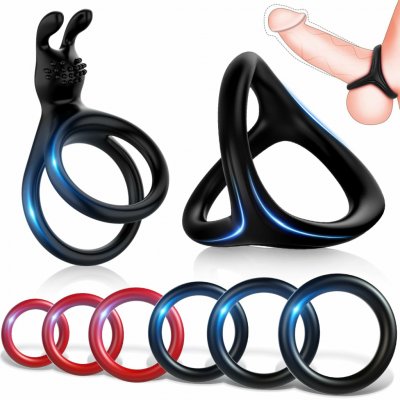 SuperLove Be Hard Cock Ring Set Black – Zboží Mobilmania