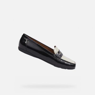 Geox Černé dámské mokasíny Annytah MOC – Zboží Mobilmania