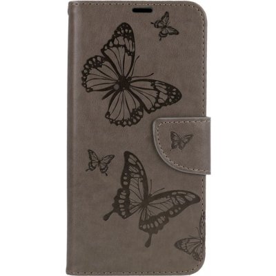 Pouzdro TopQ Xiaomi Redmi Note 10 knížkové Butterfly šedé