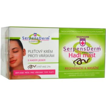 Serpens Derm širokospektrální mast s hadím jedem 75 ml + a pleťový krém proti vráskám s hadím jedem 50 ml dárková sada