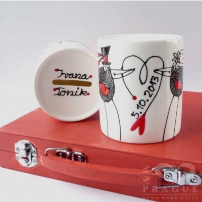 Pokladnička porcelánová - svatební ptáčci – Hledejceny.cz