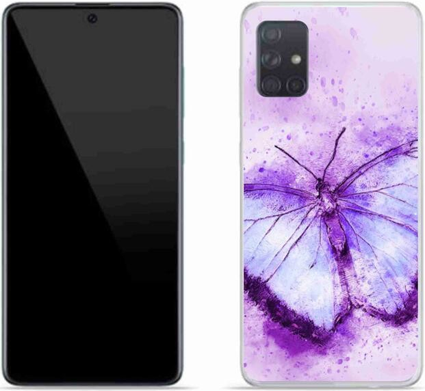 Pouzdro mmCase Gelové Samsung Galaxy A51 - fialový motýl