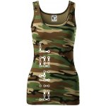 Biker nápis na výšku řetěz dámské Maskáčové tílko Hnědý maskáč – Zboží Dáma