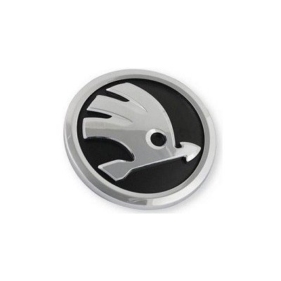 Znak ŠKODA 80mm černá/chrom 5JD853621 5JD853621A | Zboží Auto