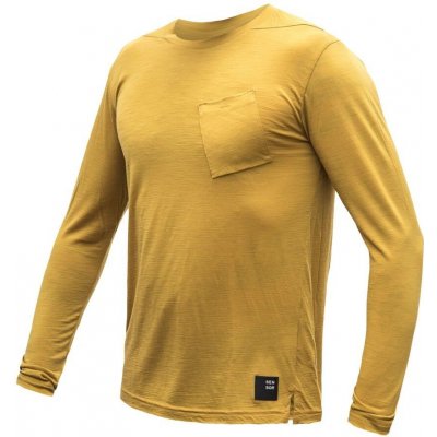 Sensor Merino air pánské triko dl.rukáv mustard – Zboží Dáma