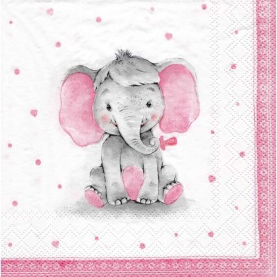 IHR Ideal Home Range Ubrousek 33x33cm Růžový slon – Zboží Dáma