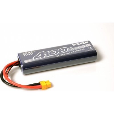 NOSRAM 50C LiPo Car Stickpack Hardcase XT60 konektor 7.4 V 4100 mAh – Zboží Mobilmania