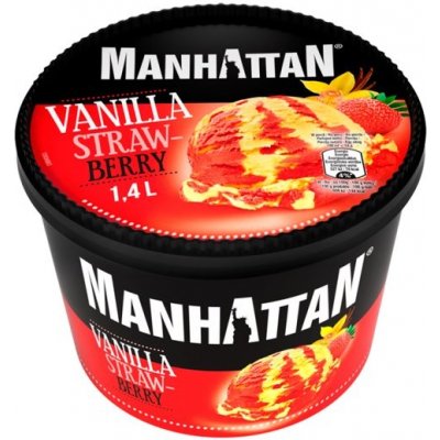 Manhattan Ice Dream vanilkový a jahodový 1400 ml – Zboží Mobilmania