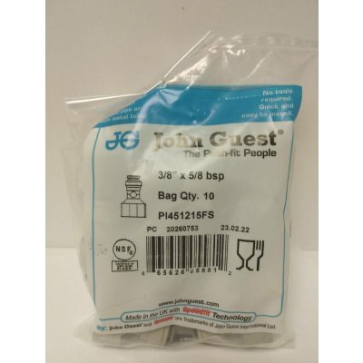 John Guest Spojka vnitřní závit 5/8"G hadice 3/8 PI451215FS – Sleviste.cz