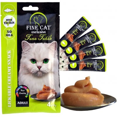 Fine Cat Exclusive Krémová svačinka pro kočky TUŇÁK 4 x 15 g