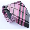 Kravata Hedvábná kravata černo-růžová