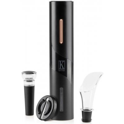 Pro-Tech shop Dárková sada na víno 4v1 s elektrickou vývrtkou Black Rose 55892 – Hledejceny.cz