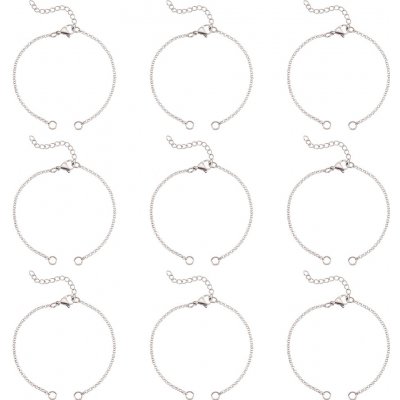 Řetízek z nerezové oceli - platinový - 16,5 cm x 2,5 mm - 1 ks – Zboží Dáma