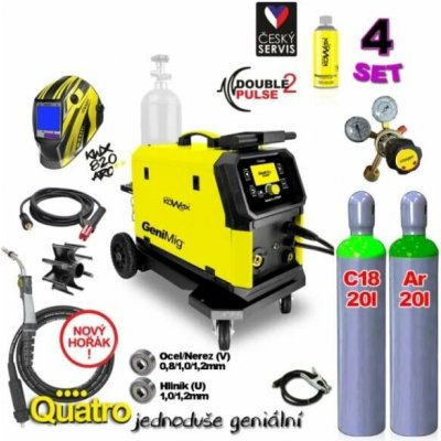 KOWAX GeniMig 270DP SET 4Q Svařovací invertor MIG/MAG/MMA/LiftTIG + KUKLA + VENTIL + 2x LAHEV 20l CO2, AR – Hledejceny.cz