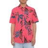 Pánská Košile Volcom košileParadiso Floral Ss washed ruby