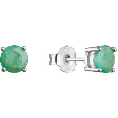 Evolution Group stříbrné náušnice pecky s pravými minerálními kameny zelené 11485.3 emerald – Zboží Mobilmania