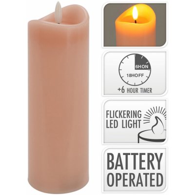 M.A.T. GROUP Svíčka LED pr. 7x20cm blikající plamen časovač RŮŽ – Hledejceny.cz