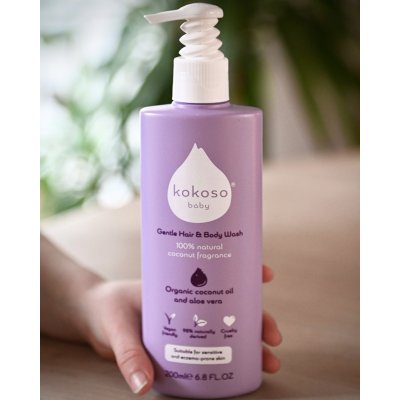 Kokoso Baby Jemný dětský mycí gel na tělo i vlásky s parfemací 200 ml – Zboží Mobilmania