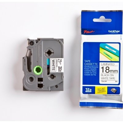 Páska Brother TZE-241, 18mm, bílá/černá, laminovaná, délka 8m – Zboží Živě