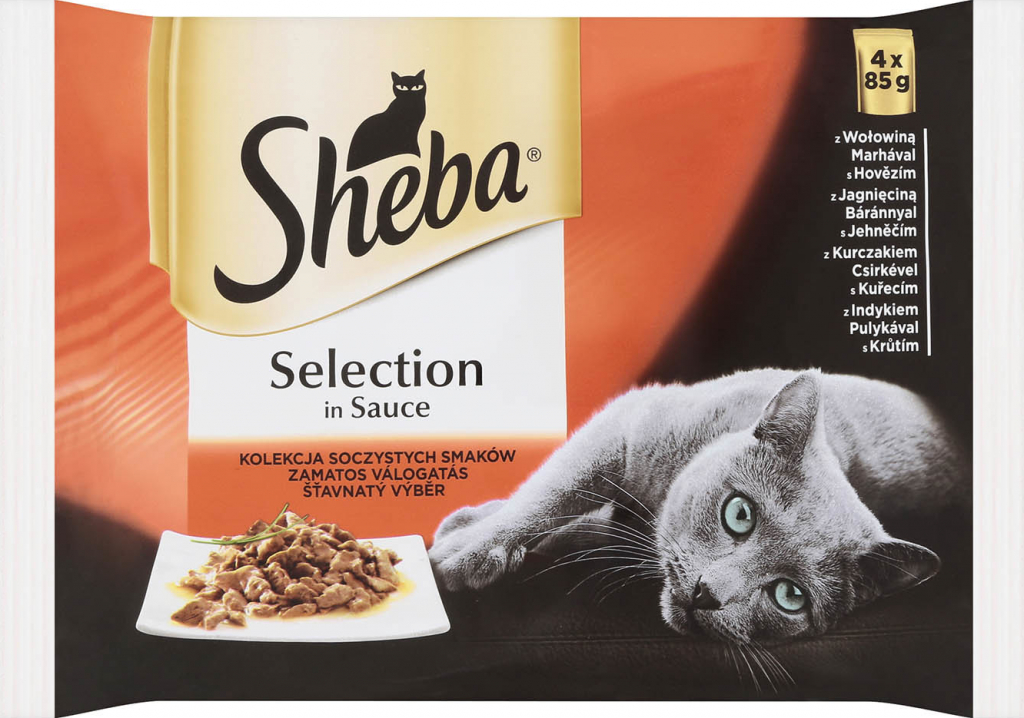 Sheba Selection in sauce šťavnatý výběr 4 x 85 g