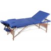 Masážní stůl a židle zahrada-XL Modrý skládací masážní stůl se 3 zónami a dřevěným rámem