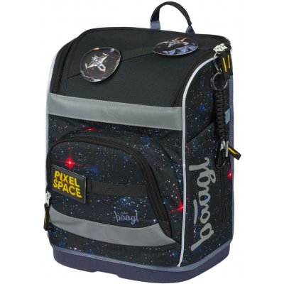 Baagl aktovka ZIPPY PLUS PIXEL SPACE černá šedá – Zboží Dáma