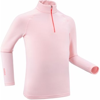 WEDZE dětské lyžařské spodní tričko BL 500 se zipem růžové