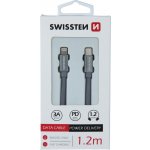 Swissten kabel Textile USB-C/LIGH 1,2m, šedá – Hledejceny.cz