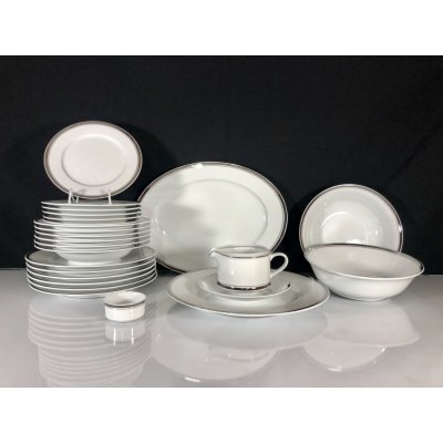 Leander 1907 Jídelní souprava Sabina s platinovým pásk 24 dílná – Zboží Mobilmania