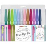 Popisovač Pentel Arts Touch Brush Sign Pen - pastel 12 ks, sada – Zboží Dáma